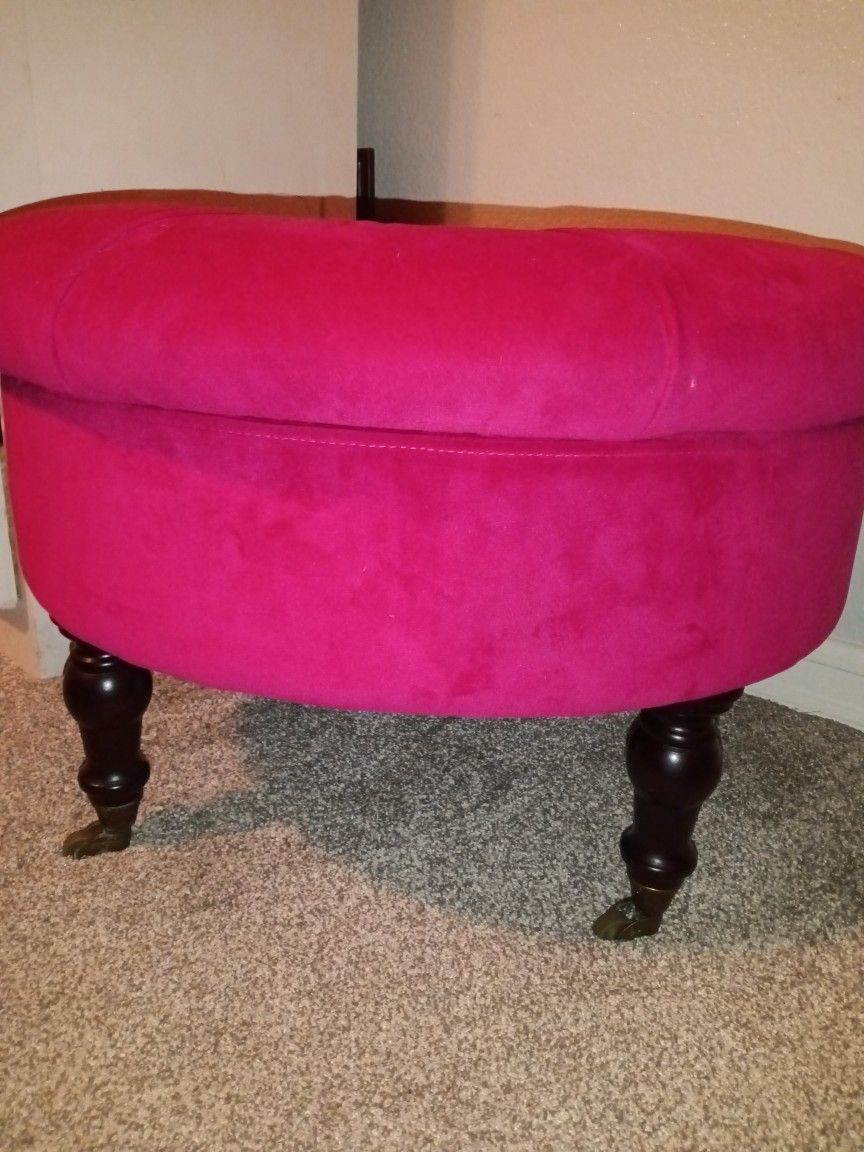 Hot Pink Ottoman w/ Storage