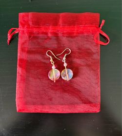 Pink drop earrings