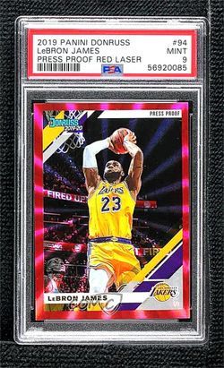 2019-20 Donruss LeBron James Press Proof Red Laser #94 – PSA 9 Mint – Lakers