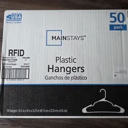 Mainstay Plastic Clothes Hanger, 50 Counts