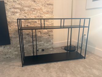 Black Metal Console Table with Shelves