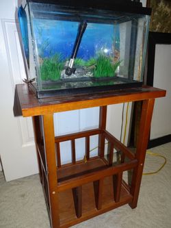 5 gal fish tank , stand