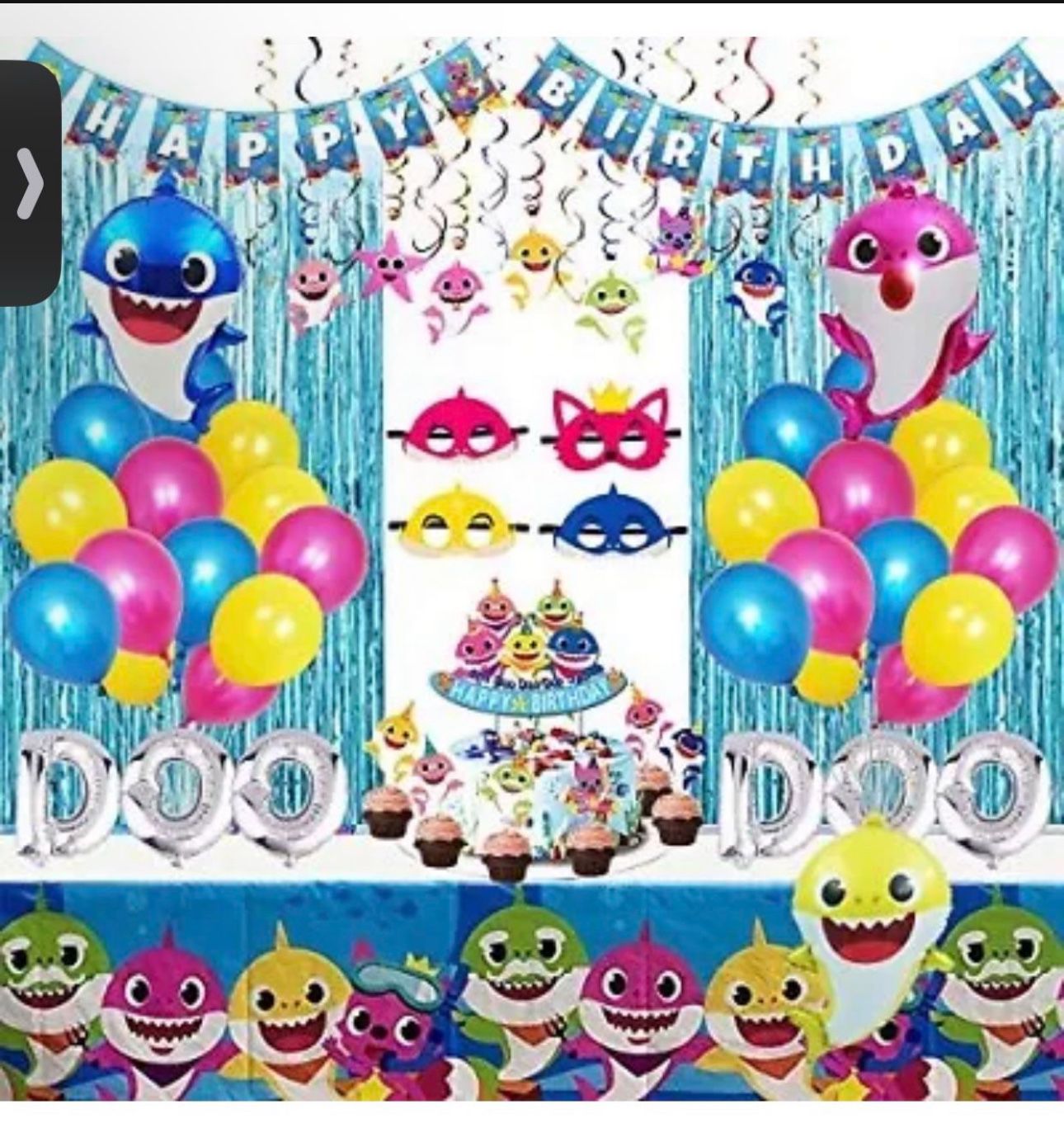 77Pcs Shark Party Supplies for Baby Shark Theme Birthday Decorations for Kids