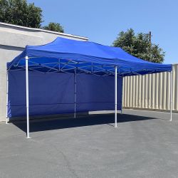 New in Box $205 Heavy-Duty EZ Popup Canopy 10x20’ with (2 Sidewalls) Outdoor Gazebo, Carry Bag 