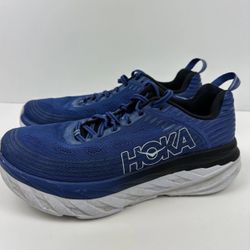Hoka One One Bondi 6 Sneakers Shoes Men’s Running Athletic Gym Blue White 9.5