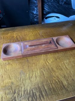 mid-century 16 inches long 4 inches wide Valet wood mid-century 16 inches long 4 inches