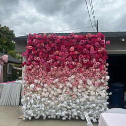Pink Flower Wall Backdrop