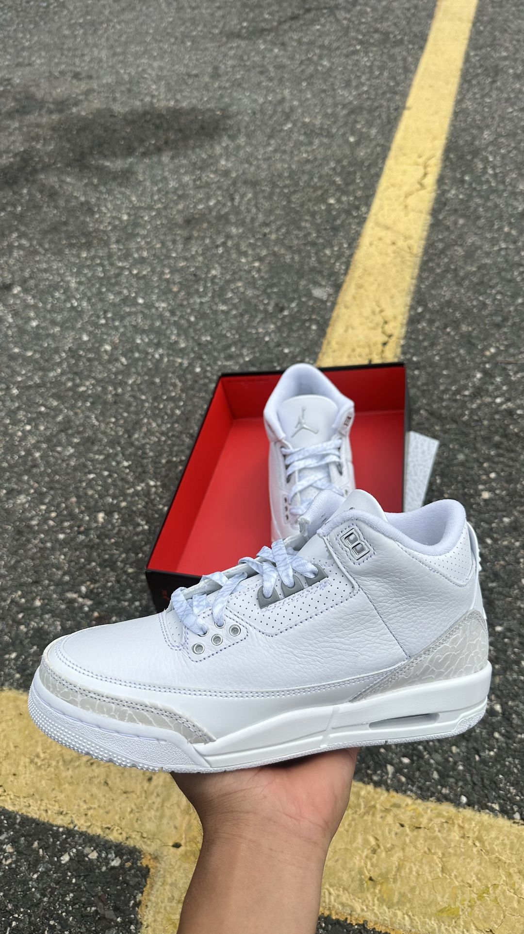 Jordan 3 Retro Pure Silver 4.5Y-5Y-5.5Y-6Y-6.5Y-7Y