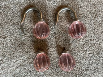 Pottery Barn glass finials and tie backs