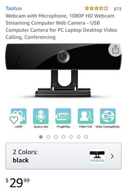 Webcam with Microphone, 1080P HD Webcam Streaming Computer Web Camera - USB Computer Camera for PC Laptop Desktop Video Calling, Conferencing