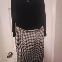 Ralph Lauren Dress Houndstooth Pencil Skirt Size 14 