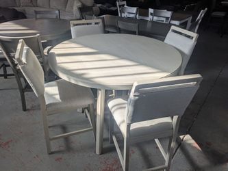 Light Gray 5pcs Round Counter Height Dining Set