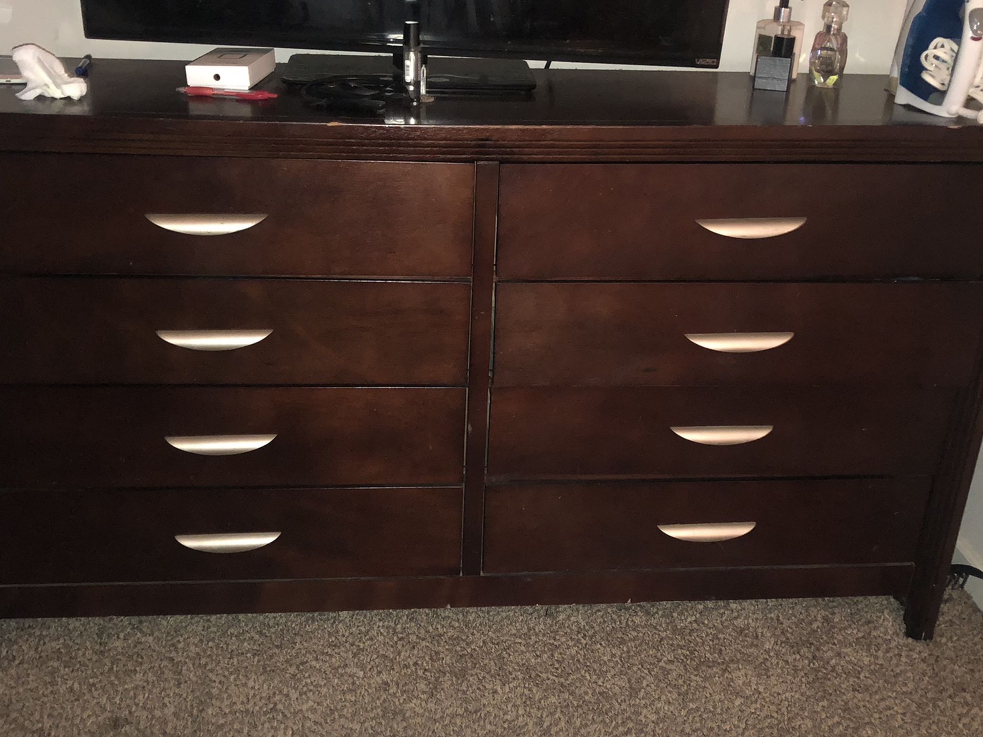 Dresser With 8 Drawers Brown