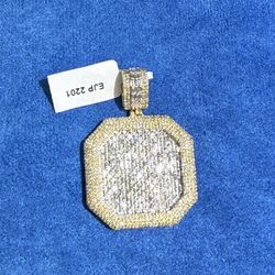 14K Ice Out Pendant With All Vvs Natural diamonds 