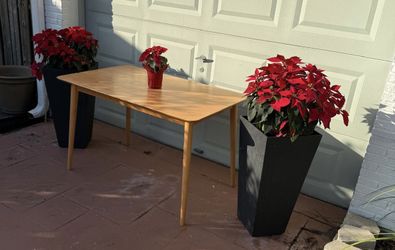 Rectangular Solid Wood Dining Table - Mid Century Modern Kitchen