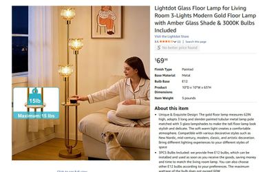 Glass Floor Lamp with Shelf