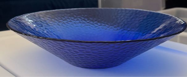 Cobalt Blue Textured Glass Bowl
