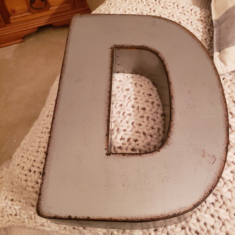 Rustic Metal Letter D