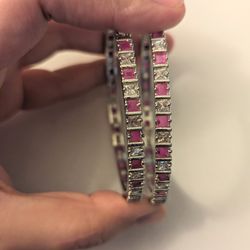 Rhodium plated AD studded bangles