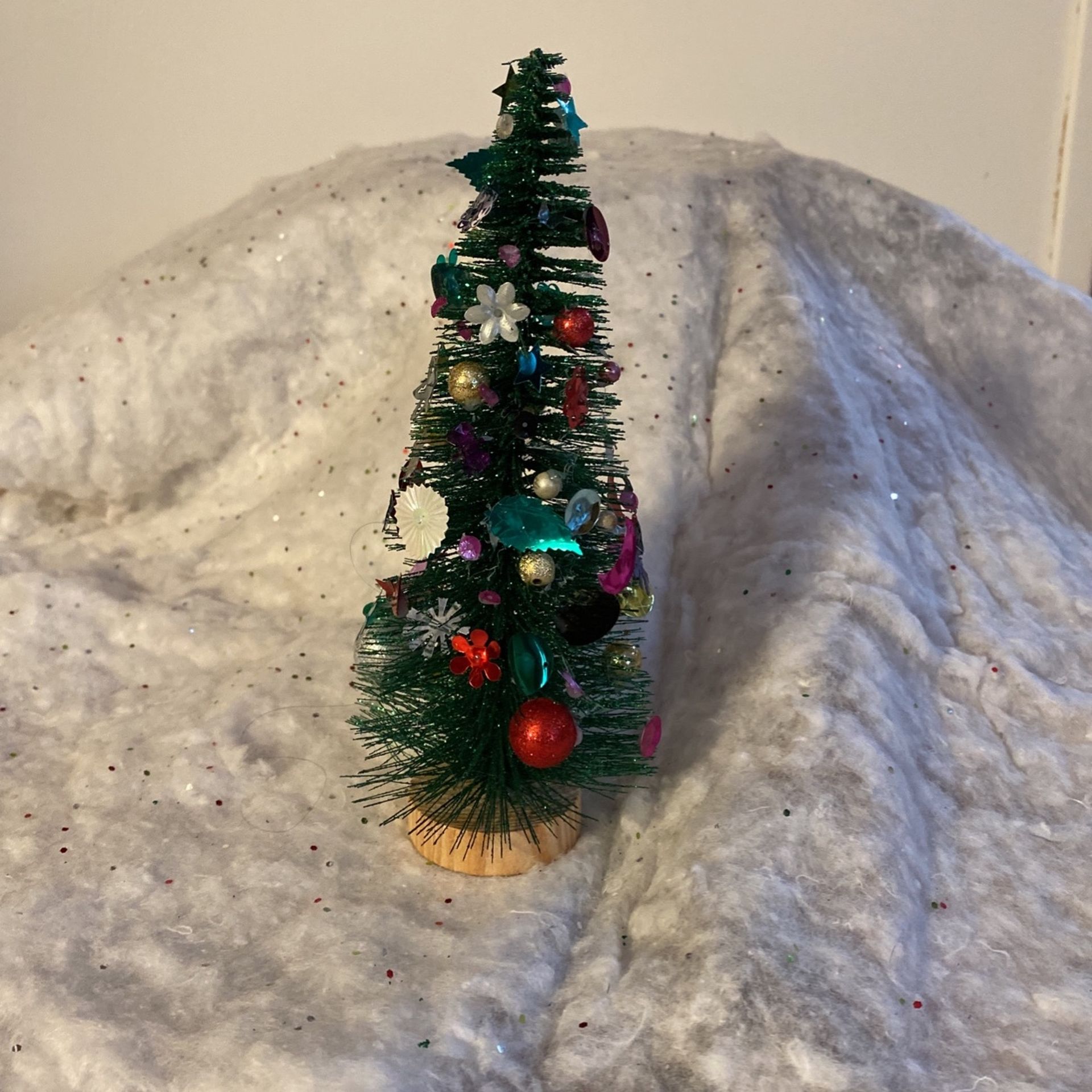 Bristle Brush Christmas Tree Decor Handmade