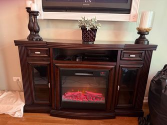 Electric Fireplace Entertainment Center with Heater – $100