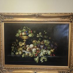 Vintage Still Life Painting Signed 