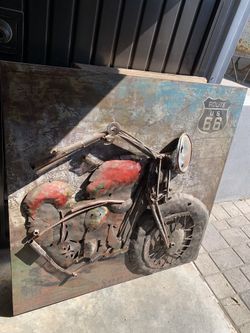 RUSTIC MOTORCYCLE METAL WALL ART