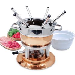 Swissmar Lausanne 11 Piece Copper Plated Fondue Set