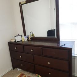 Heavy-Duty Dresser Table with Large Mirror – 6 ft Tall