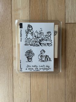 Stampin Up Friendships Grow Wood Mounted Rubber Stamp 2001