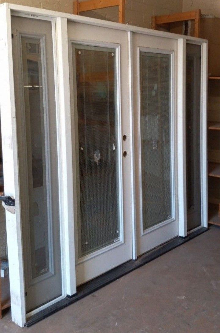 95x80 Masonite White 4-doors Blind Between Glass Exterior French Patio Door
