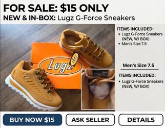 ​👟 BRAND NEW Lugz Sneakers – Men's Size 7.5 👟