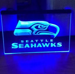 SEATTLE SEAHAWKS LED NEON BLUE LIGHT SIGN 8x12