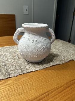 White Textured Vase