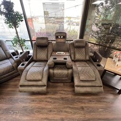 Hyllmont Power Reclining Sofa/Loveseat/Recliner🍁🍁Brand New 🍁$10 Down Payment Finance 🍁