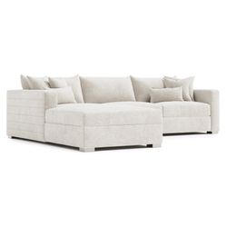 Helena Beige Sectional Metal Foot