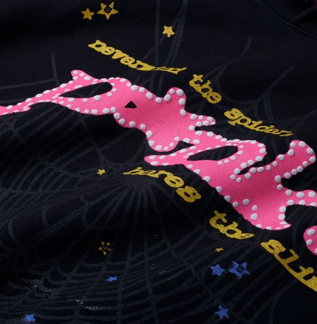 Black Sp5der Hoodie Pink
