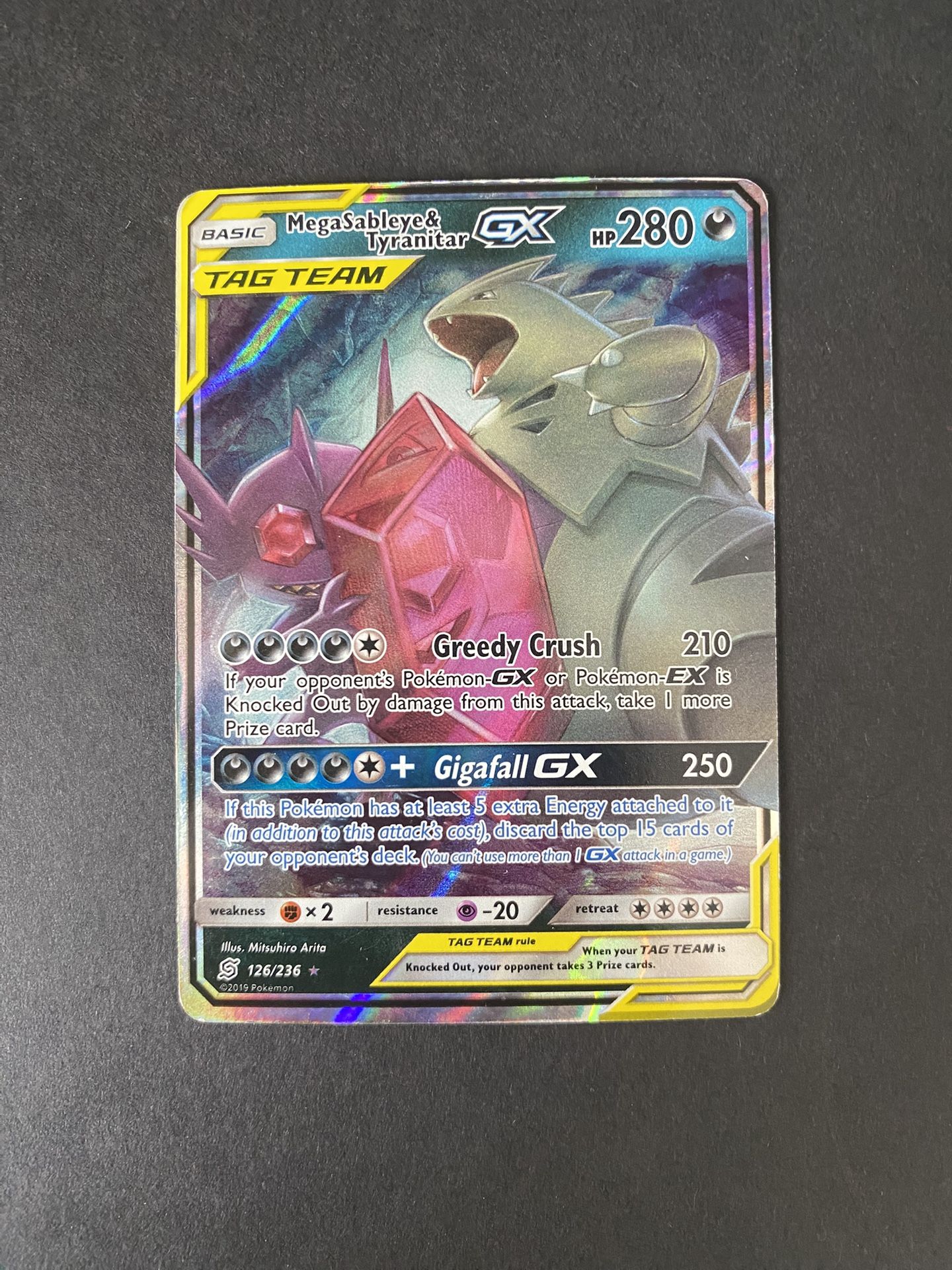 Mega Sableye & Tyranitar GX 126/236 Sm-Unified Minds Holo