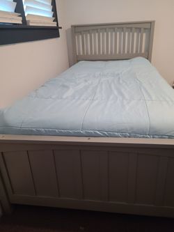 Twin Bed W/ Mattress And Set Of Sheets And Comforter