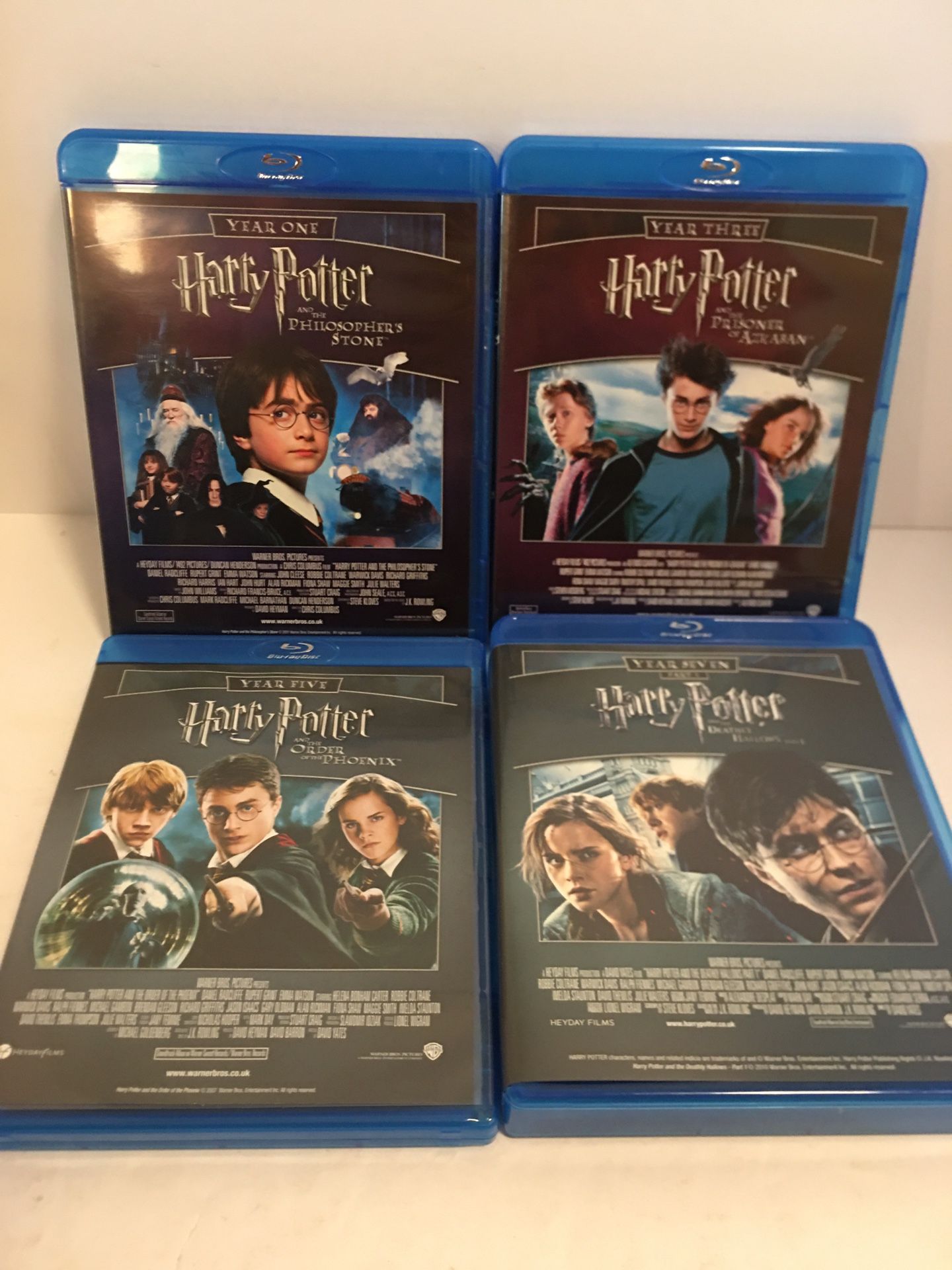 4 blue ray Harry Potter Disc, years (1,3,5&7)
