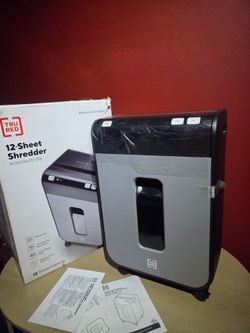 New 12 Sheet Micro-cut Shredder - TRU RED  TR-NMC122A  for office, Home, 5.8 Gal, shreds credit cards, Cds