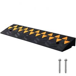 Rubber Curb Ramp 3.7" Rise Height Sidewalk Curb Ramp, 10" Width 39.4" Length Driveway Ramp for Curb, 15T Heavy Duty Rubber Ramp for Forklifts, Trucks,