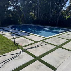 Concrete Turf Strips For Patio, Pool Deck , Driveway 