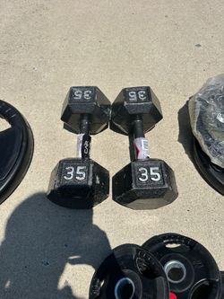 (2) 35 lb dumbbells