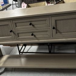 Console Table Sofa for Entryway with Drawers and Shelf Living Room