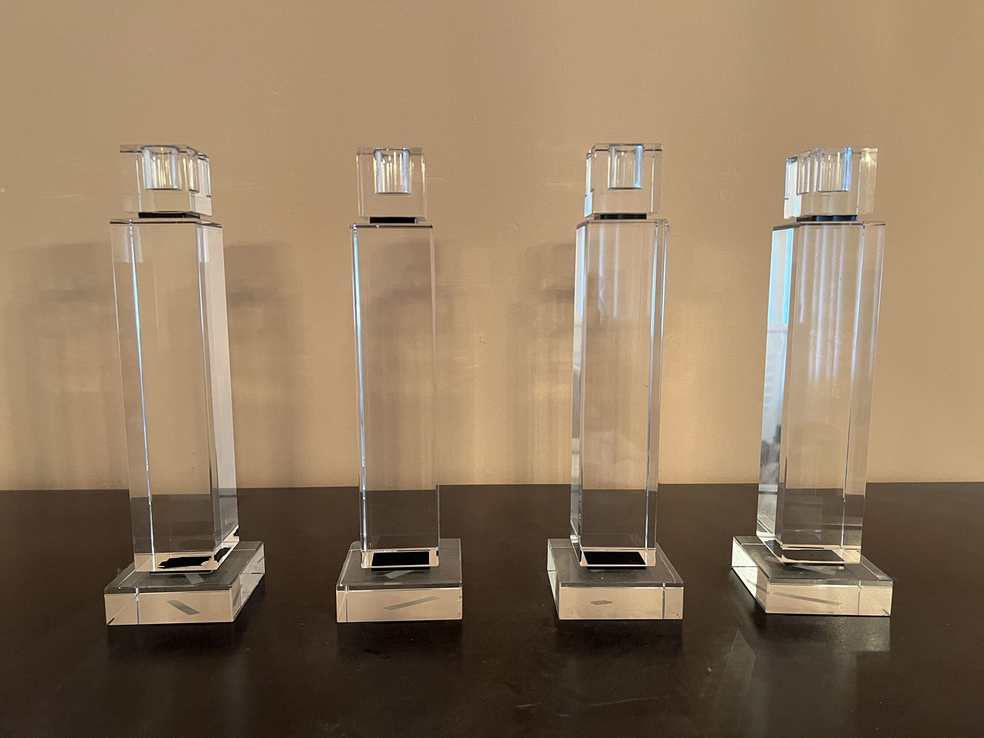 4 PCS Heavy Glass Candle Holders