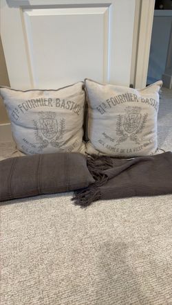Restoration Hardware Pillows and Throw Blanket