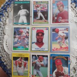 Barry Larkin ,baseball Cards Lot Of 9 , 