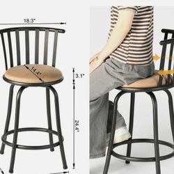 Swivel Bar Stools with Backs.Set 2 . 