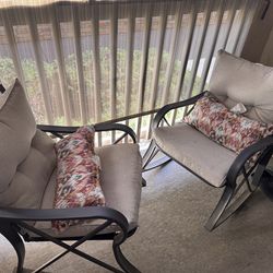 Patio set with table.